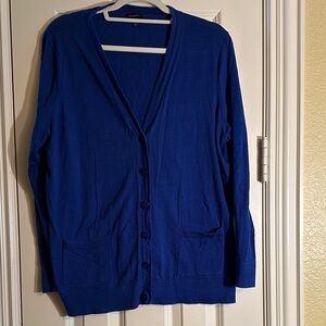 Royal Blue Button-Up Talbots Cardigan